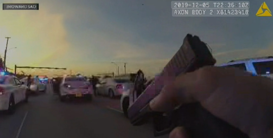 <i>Broward SAO/WFOR via CNN Newsource</i><br/>New dramatic video shows the rush-hour shootout between police and two armed robbery suspects at Flamingo and Miramar Parkway that happened nearly six years ago.