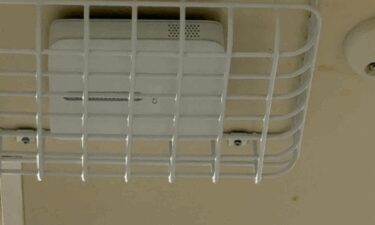 A vape detection sensor mounted inside a Charlotte County school bathroom