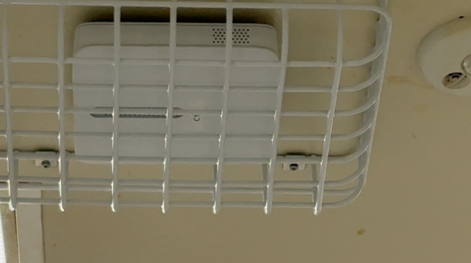 <i>WFTX via CNN Newsource</i><br/>A vape detection sensor mounted inside a Charlotte County school bathroom