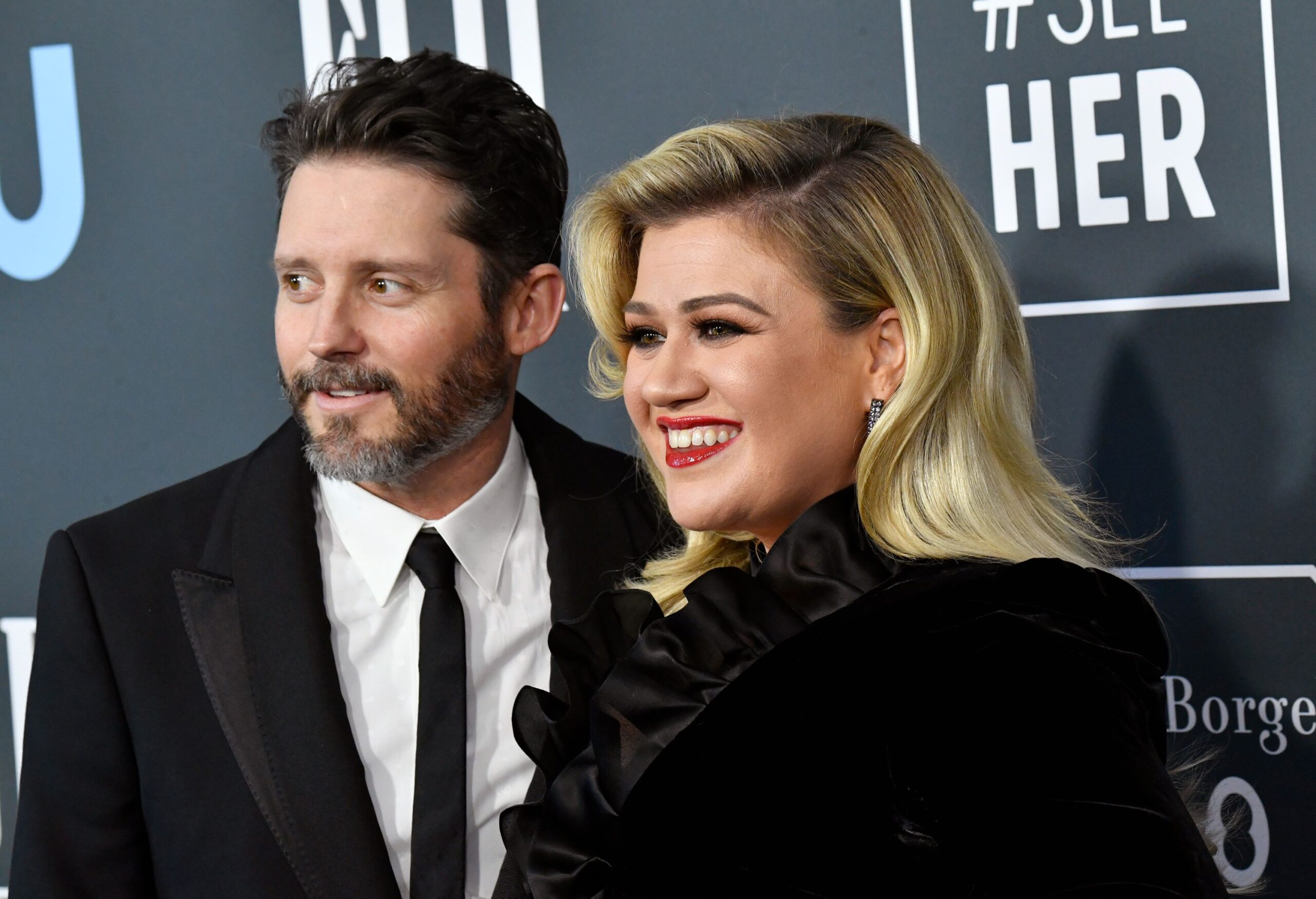 Brandon Blackstock and Kelly Clarkson attend the 25th Annual Critics' Choice Awards at Barker Hangar on January 12
