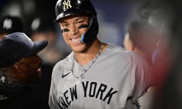 Aaron Judge hit one of the Yankees' franchise record nine home runs.