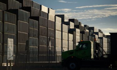 Shipping containers are pictured at the port of Houston in Seabrook
