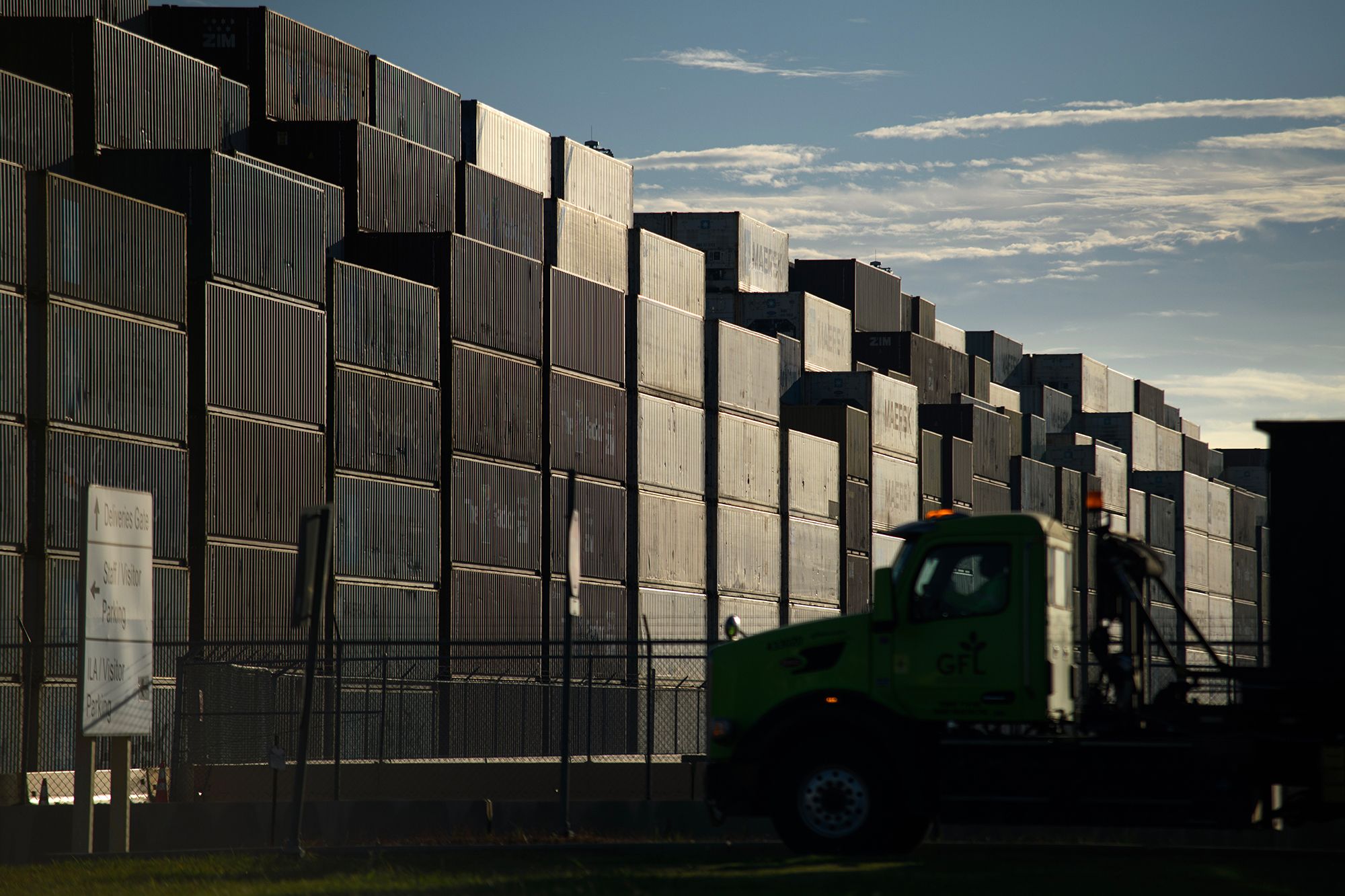 <i>Mark Felix/Bloomberg/Getty Images via CNN Newsource</i><br/>Shipping containers are pictured at the port of Houston in Seabrook