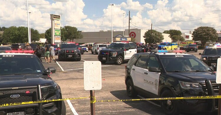 Law enforcement at the scene of a shooting at a Target store in Austin, Texas, Aug. 11, 2025.