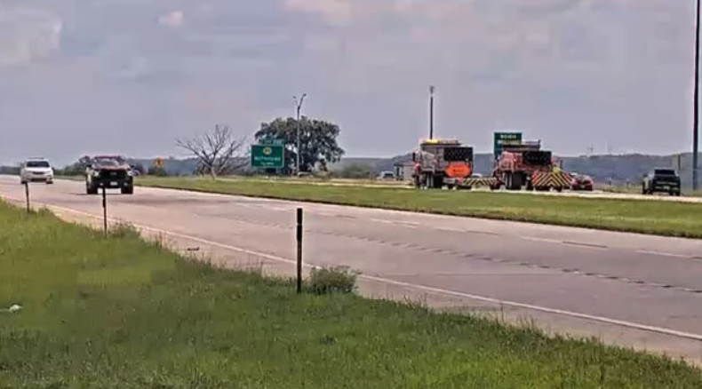 <i>KanDrive/KAKE via CNN Newsource</i><br/>A 2022 Ford Transit was traveling in the right lane of eastbound I-70 when its rear tire blew. The vehicle lost control