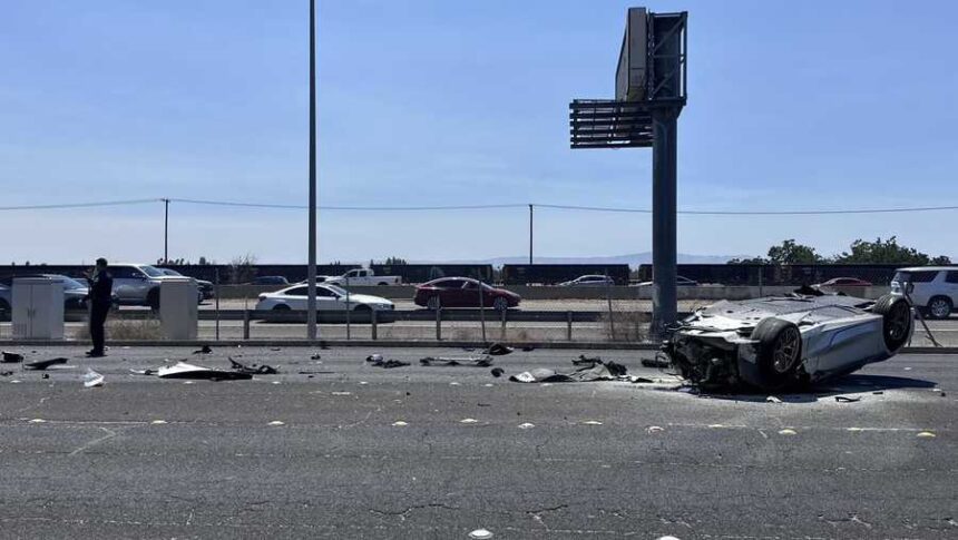 <i>California Highway Patrol/KCRA via CNN Newsource</i><br/>A driver was ejected from their vehicle and sustained major injuries following a crash involving street racing in Modesto on Sunday