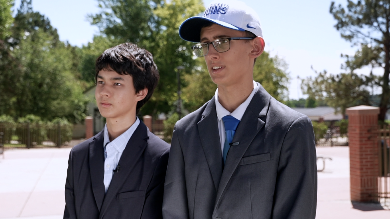 <i>KMGH via CNN Newsource</i><br/>Jaiden Hwang and Kiran Herz are leading a grassroots effort to make college applications a less stressful experience for students through Initiative 81