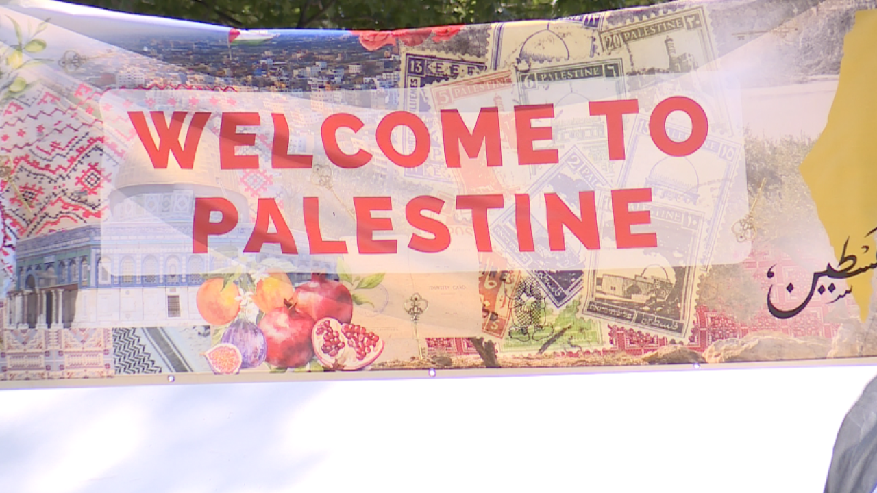 <i>Will Shaw/KSHB via CNN Newsource</i><br/>Palestinian and Israeli booths share cultural heritage side by side at Kansas City's Ethnic Enrichment Festival