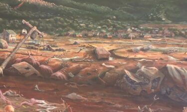 An art piece made by a Swannanoa artist after Hurricane Helene hit Western North Carolina.