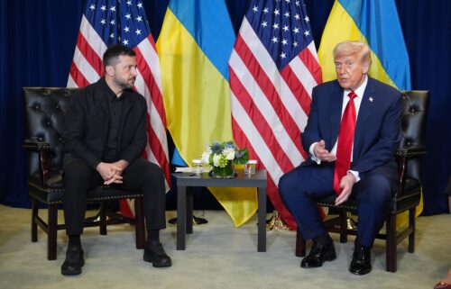 President Donald Trump meets with Ukrainian President Volodymyr Zelenskyy during the United Nations General Assembly