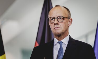 German Chancellor Friedrich Merz is pictured during a press conference after a meeting with his Belgian counterpart on August 26 in Berlin