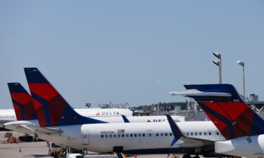 Commercial aircraft line up for departure in May 2009 at the Minneapolis/St. Paul International Airport in Minnesota.