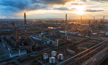 A general view shows the oil refinery of the Lukoil company in Volgograd