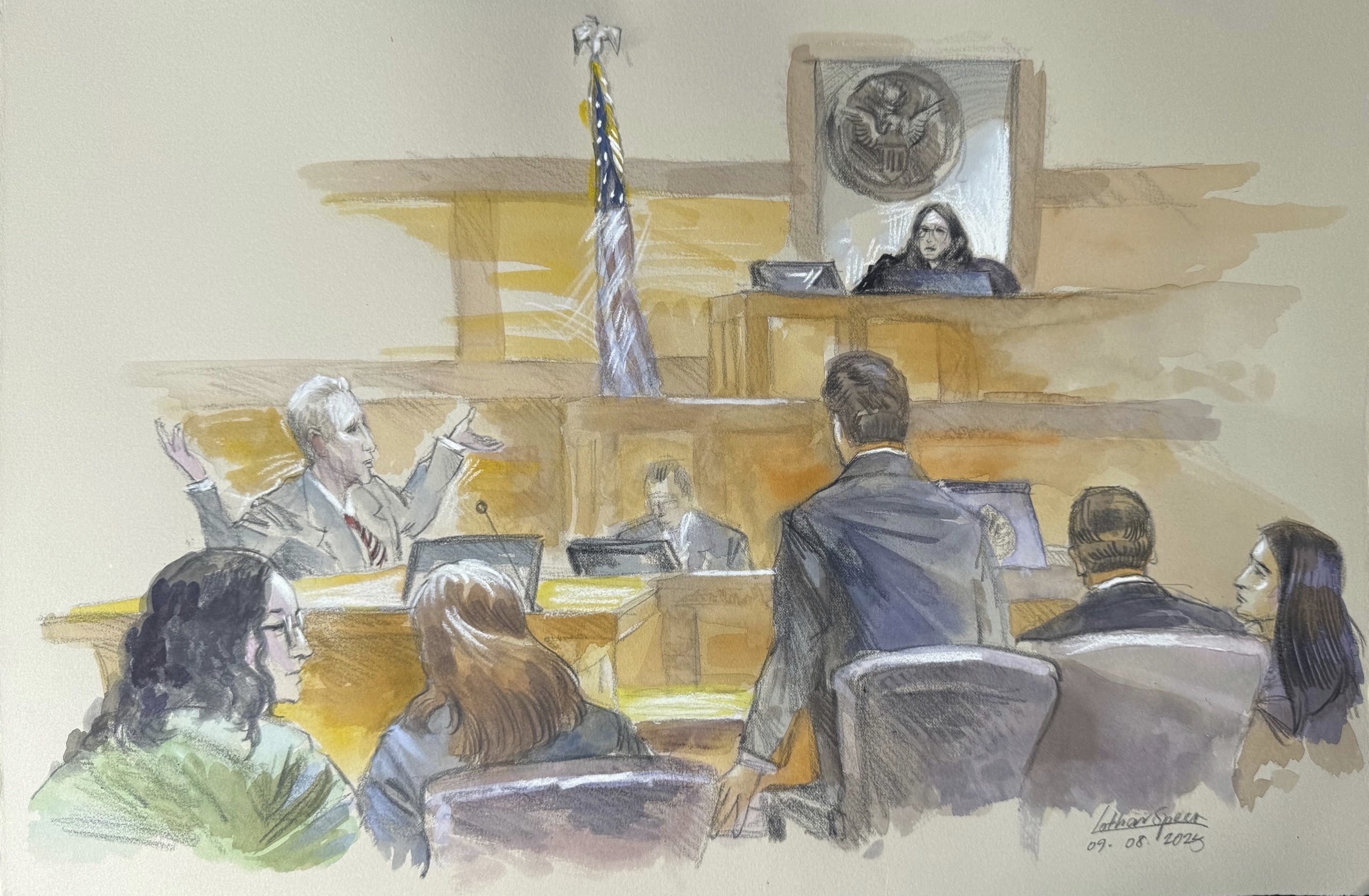 <i>Lothar Speer/AP via CNN Newsource</i><br/>This courtroom sketch shows Ryan Routh