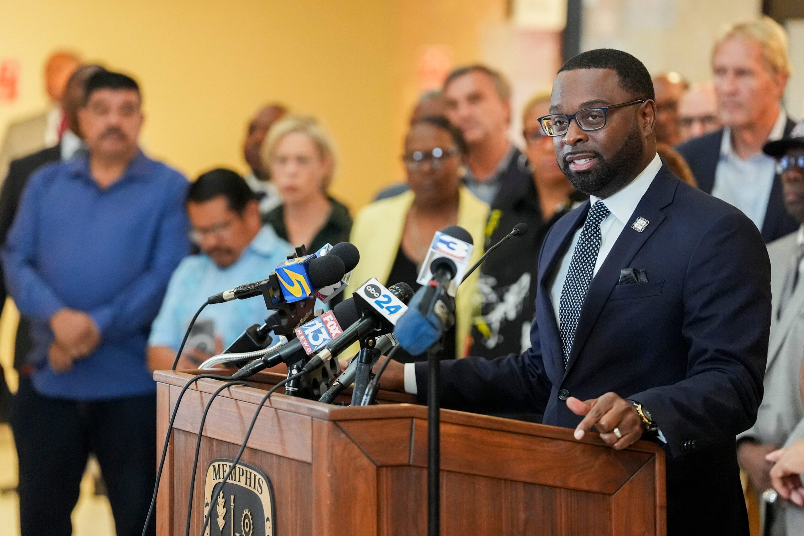<i>Chris Day/The Commercial Appeal/USA TODAY NETWORK/Imagn Images via CNN Newsource</i><br/>Memphis Mayor Paul Young discusses President Donald Trump’s announcement that he will be sending National Guard troops to the city during a press conference on September 12.