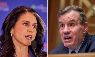 Director of National Intelligence Tulsi Gabbard and Sen. Mark Warner of Virginia are pictured in a split image.