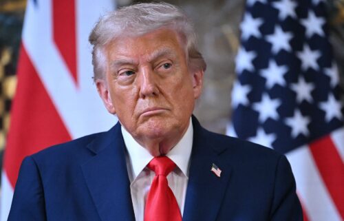 President Donald Trump attends a joint press conference with Britain's Prime Minister Keir Starmer following their meeting at Chequers