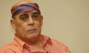 Hunter S. Thompson signs copies of his recently published memoir 'Kingdom of Fear—Loathsome Secrets of a Star Crossed Child' at Barnes and Noble in New York City in February 2003.