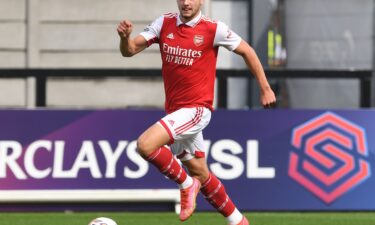 Billy Vigar plays for the Arsenal under-21 team on September 3