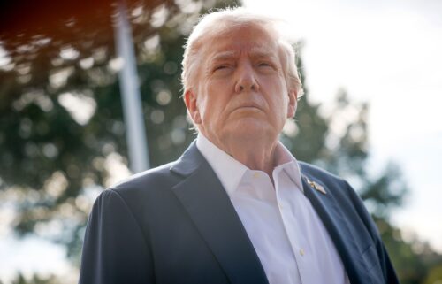 President Donald Trump speaks to members of the media as he departs the White House on September 26. Trump told reporters he expects other political opponents to be prosecuted after the indictment of former FBI Director James Comey.