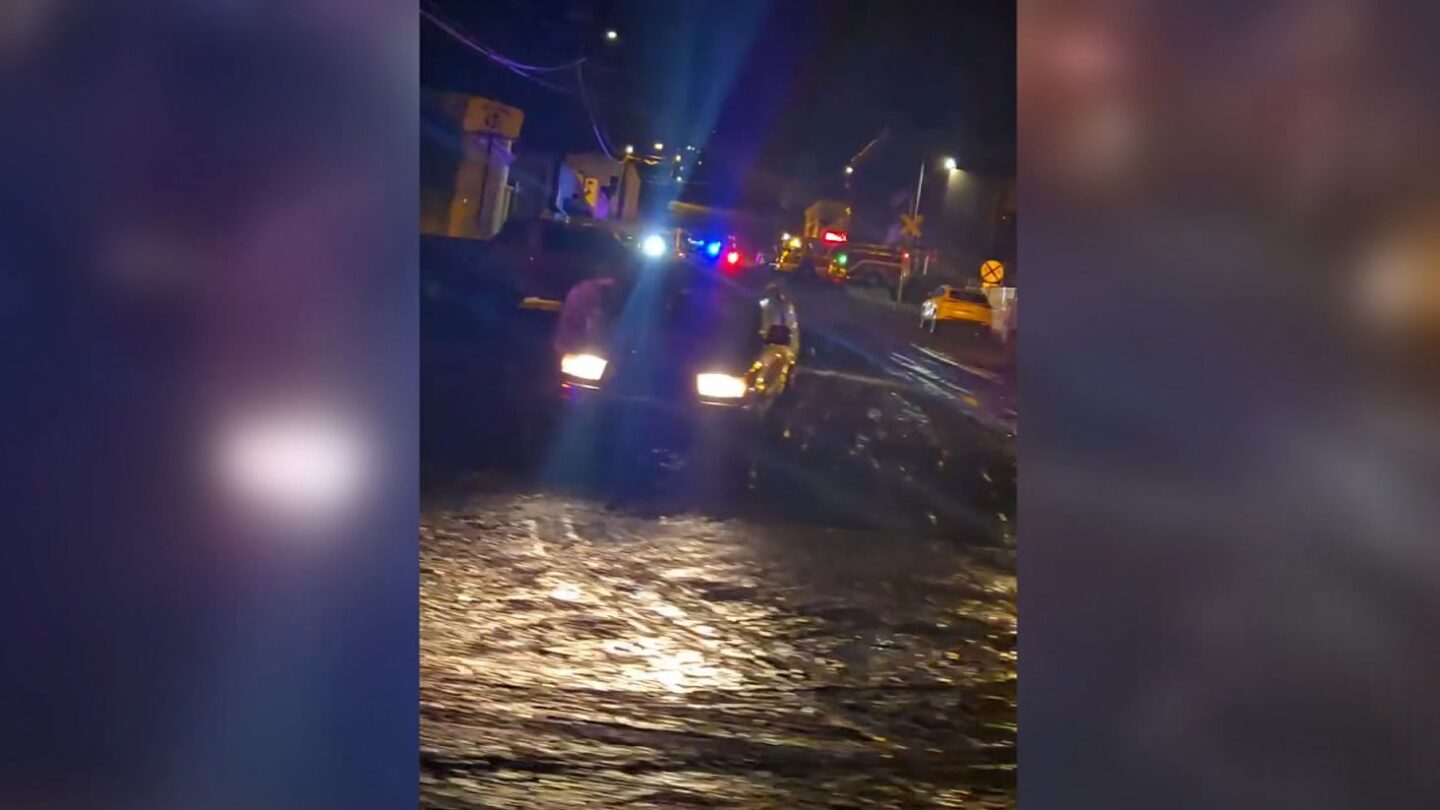 <i>Ally Mills via CNN Newsource</i><br/>Video of police and emergency vehicles on Saturday after flash flooding swept through Globe