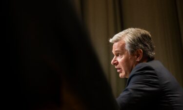 FBI Director Christopher Wray testifies during a Senate Appropriations Subcommittee hearing on the FBI's proposed budget for the 2025 fiscal year on June 4