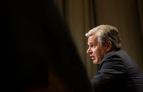 FBI Director Christopher Wray testifies during a Senate Appropriations Subcommittee hearing on the FBI's proposed budget for the 2025 fiscal year on June 4