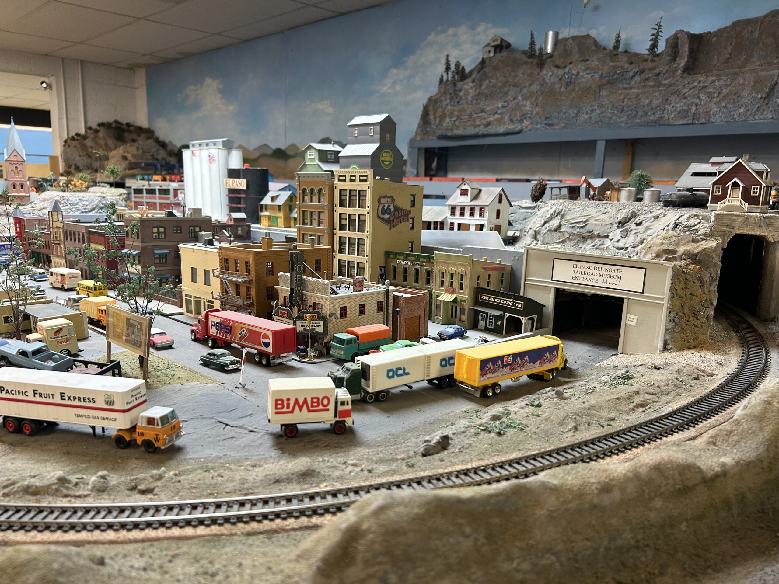 Model train layout at the El Paso Railroad Model and Historical Association.