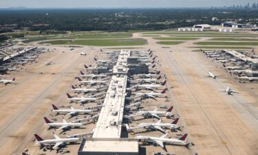 Aircraft are seen at a terminal at Hartsfield-Jackson Atlanta International Airport in Atlanta on July 2.