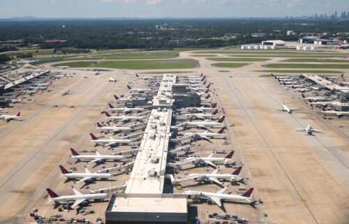 Aircraft are seen at a terminal at Hartsfield-Jackson Atlanta International Airport in Atlanta on July 2.