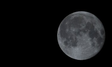 A harvest moon rises in the sky in September 2024 in Zagreb