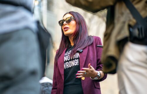 Far-right activist Laura Loomer speaks to the media prior to the beginning of former President Donald Trump's Trial at Manhattan Criminal Court in April 2024 in New York City.
