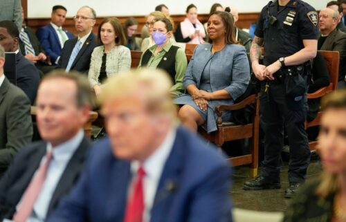 Attorney General Letitia James sits in the courtroom during the civil fraud trial of former U.S. President Donald Trump at New York Supreme Court in January 2024 in New York City.
