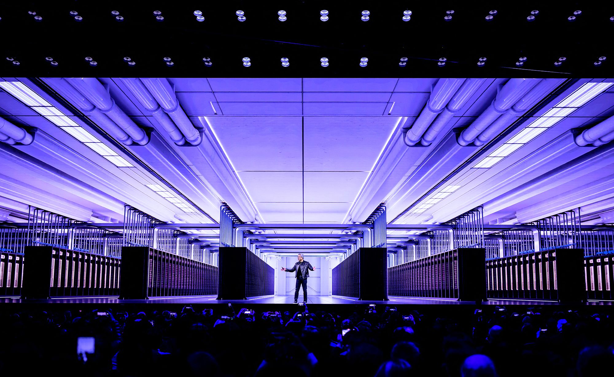 <i>Josh Edelson/AFP/Getty Images via CNN Newsource</i><br/>Nvidia CEO Jensen Huang delivers an address earlier this year.