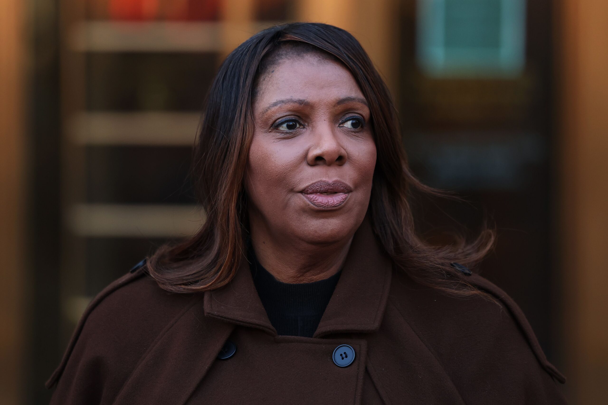 Attorney General Letitia James speaks during a press conference in New York City on September 2.