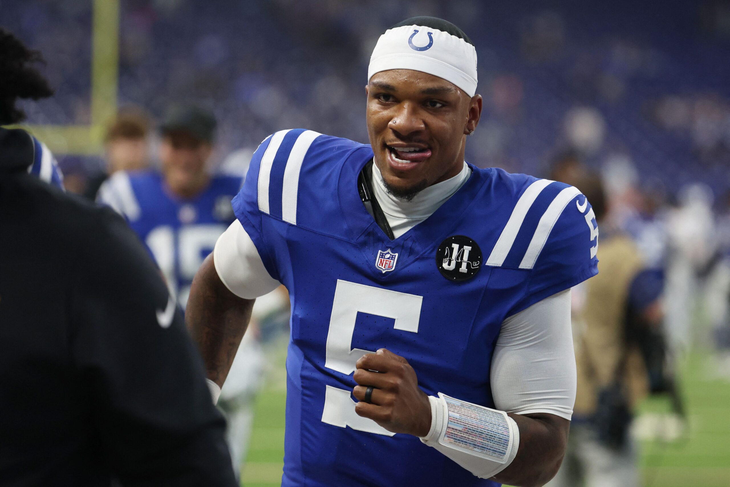 <i>AJ Mast/AP via CNN Newsource</i><br/>Anthony Richardson (No. 5) was the fourth overall pick in the 2023 NFL draft.