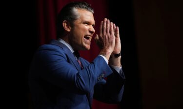 U.S. Secretary of War Pete Hegseth speaks to senior military leaders at Marine Corps Base Quantico on September 30