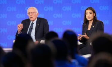 Sen. Bernie Sanders and Rep. Alexandria Ocasio-Cortez participate in a CNN town hall