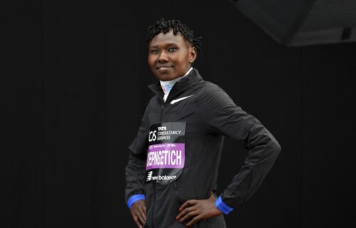Kenya's Ruth Chepngetich prepares to race in the 2024 London Marathon.