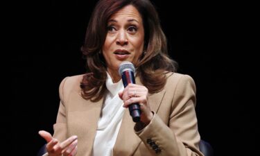 Former Vice President Kamala Harris speaks at the Wiltern Theatre in Los Angeles on September 29.