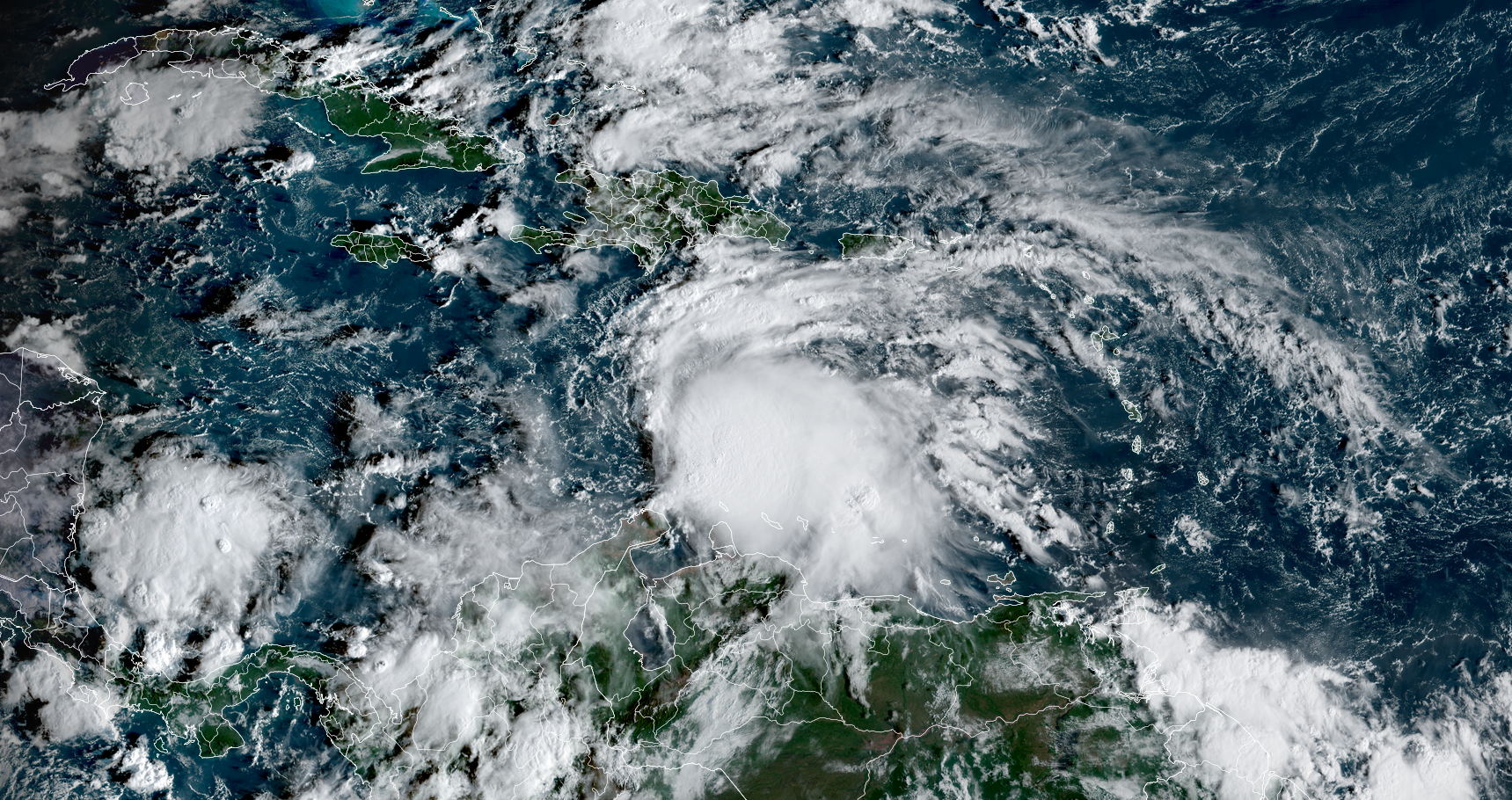 <i>CNN Weather via CNN Newsource</i><br/>One forecast model shows Melissa dumping a dangerous amount of rain over portions of the Caribbean through the weekend.