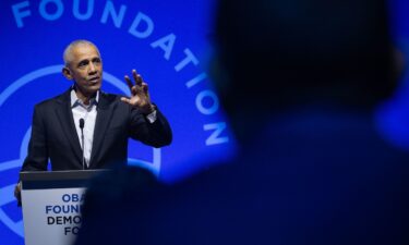 Former President Barack Obama addresses the Obama Foundation's 2024 Democracy Forum in Chicago
