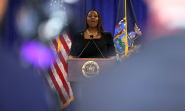 Attorney General Letitia James speaks during a press conference in New York on February 16