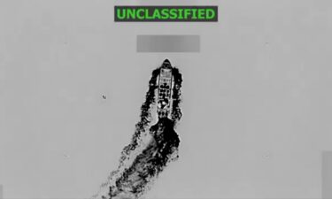 This screengrab of a video shared by Defense Secretary Pete Hegseth shows a boat shortly before it is hit by a strike on October 17. In his post