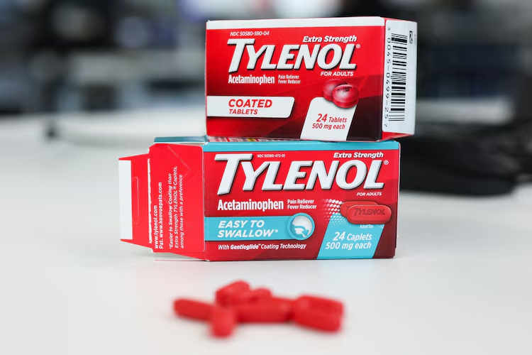Tylenol packages and caplets are displayed, in Los Angeles, September 22, 2025.