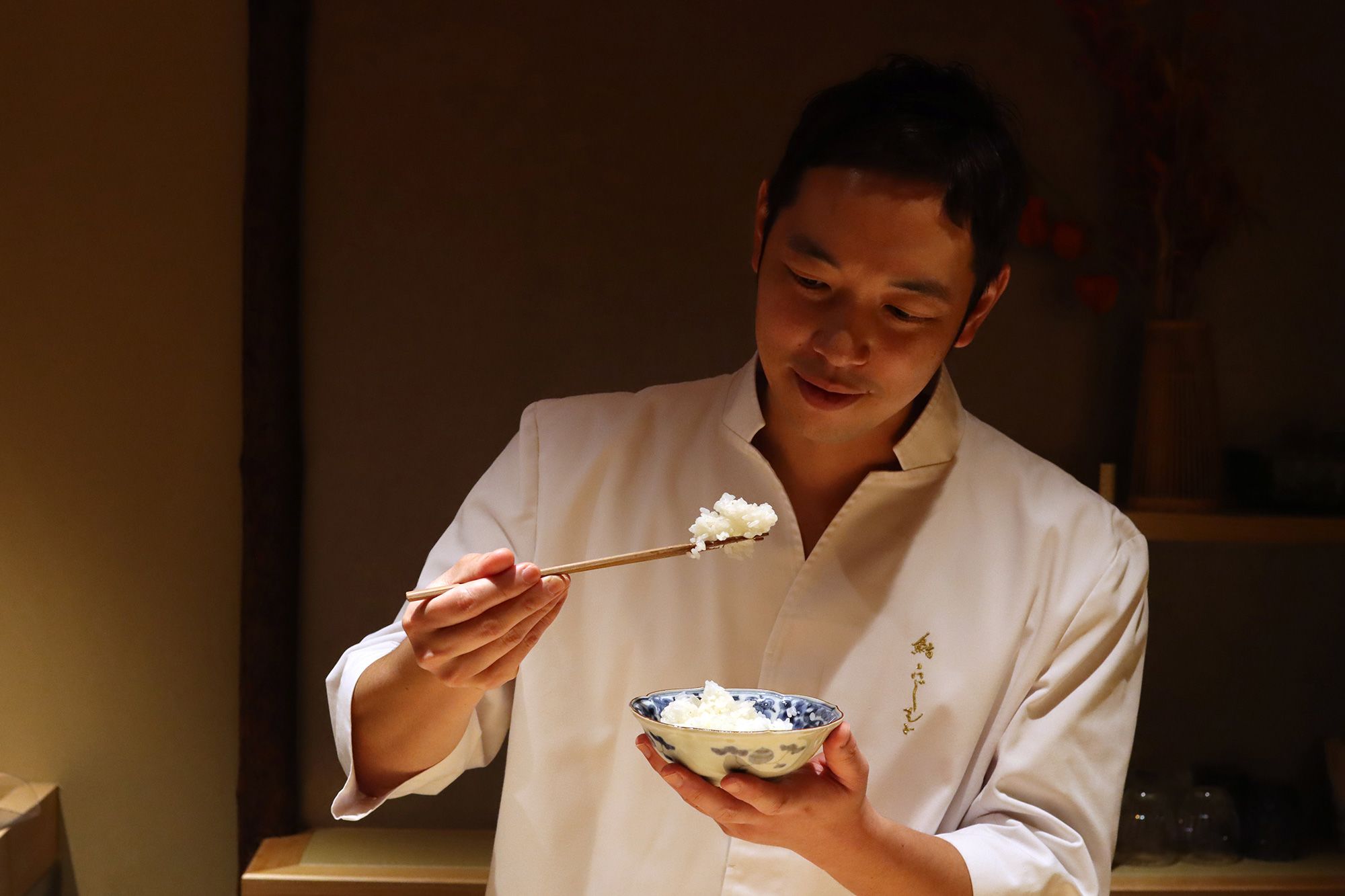 <i>Maggie Hiufu Wong/CNN via CNN Newsource</i><br/>Japanese chef Kenichi Fujimoto samples a serving of Kinmemai Premium