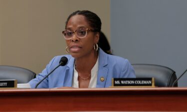 Del. Stacey Plaskett speaks during a mark up meeting with the House Budget Committee on Capitol Hill on May 16