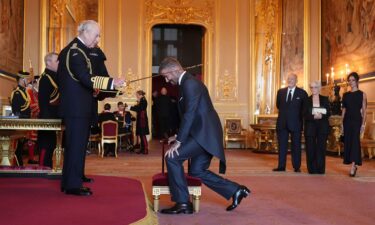 David Beckham is made a Knight Bachelor by Britain's King Charles III during an Investiture ceremony at Windsor Castle
