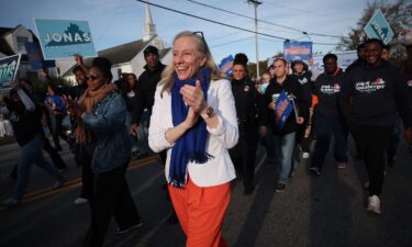 Virginia Democratic gubernatorial candidate Abigail Spanberger walks in the Virginia State University annual Homecoming Parade in Petersburg