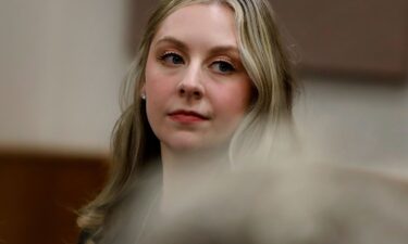 Former Richneck Elementary School teacher Abby Zwerner looks back into the courtroom during her civil lawsuit trial last week in Newport News
